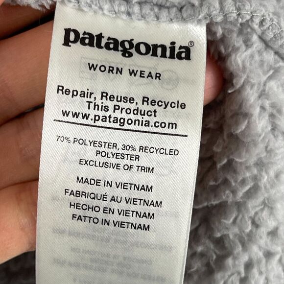 Patagonia Los Gatos Pullover Womens Medium Gray Fleece 1/4 Zip High Pile Outdoor - Picture 6 of 14